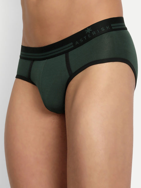 Men's Micro Modal Briefs with Piping Midnight Grey